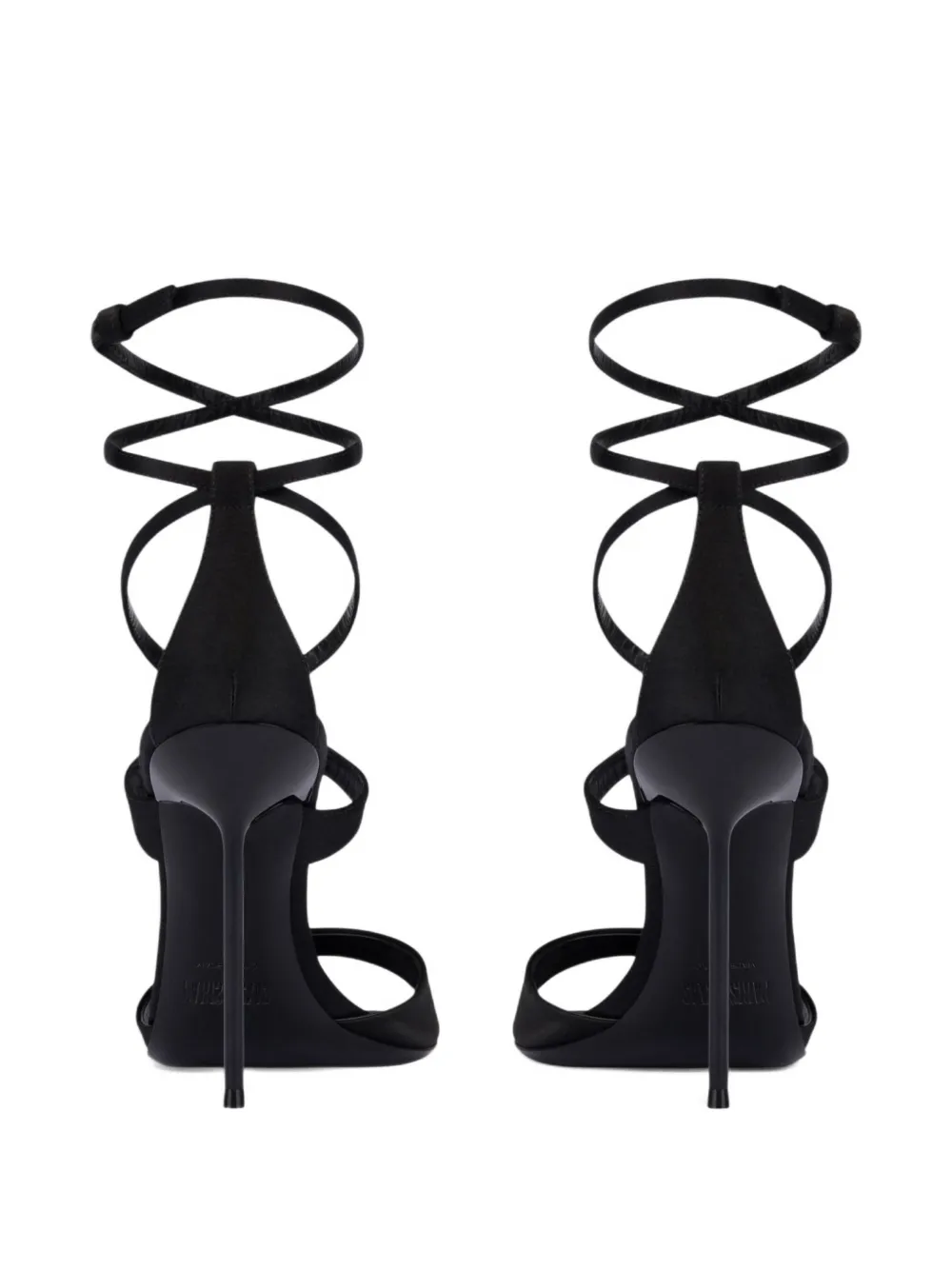 Paris Texas 105 mm Lidia stiletto wikkelsandalen Zwart