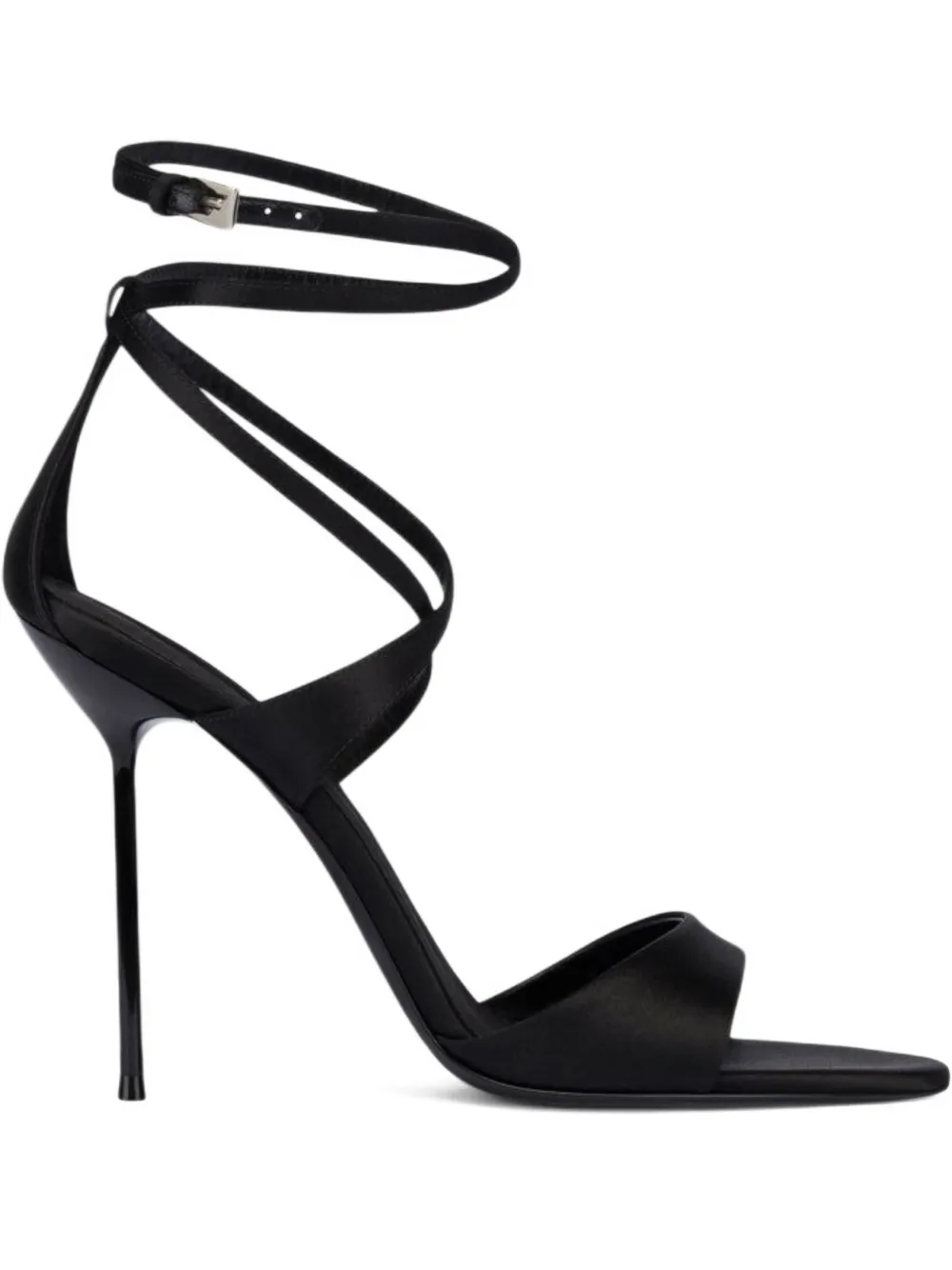 Paris Texas 105mm Lidia Wrap-around Stiletto Sandals In Black