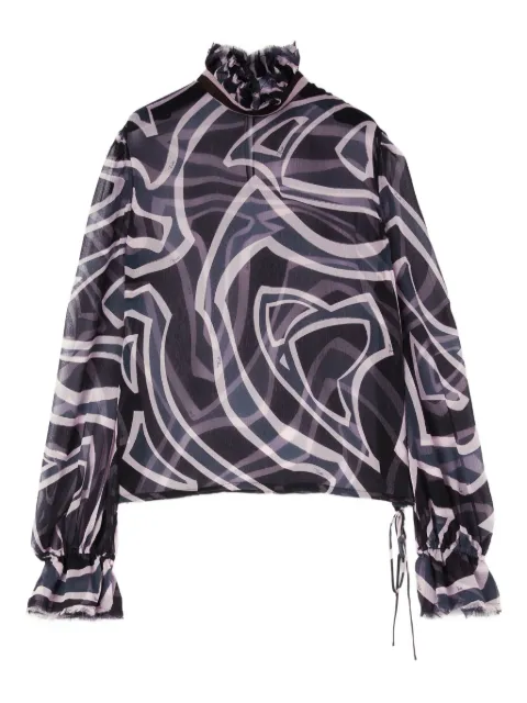 PUCCI Labirinto print blouse with balloon sleeves