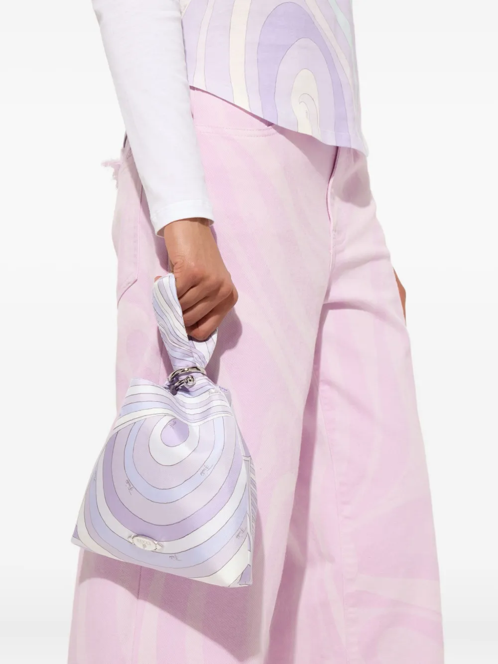 PUCCI Zijden shopper met print Paars