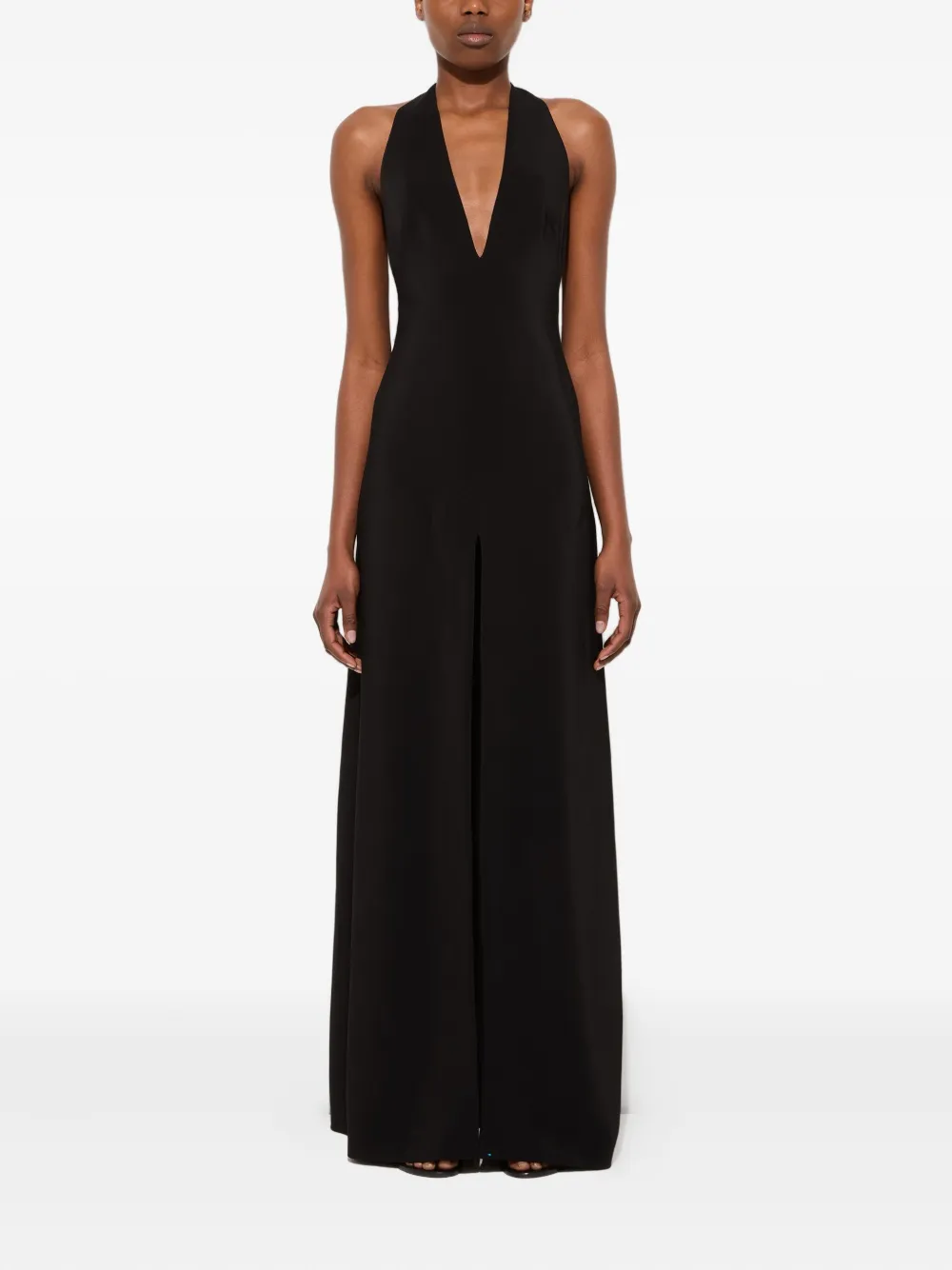 PUCCI v-neck slit long dress - Zwart