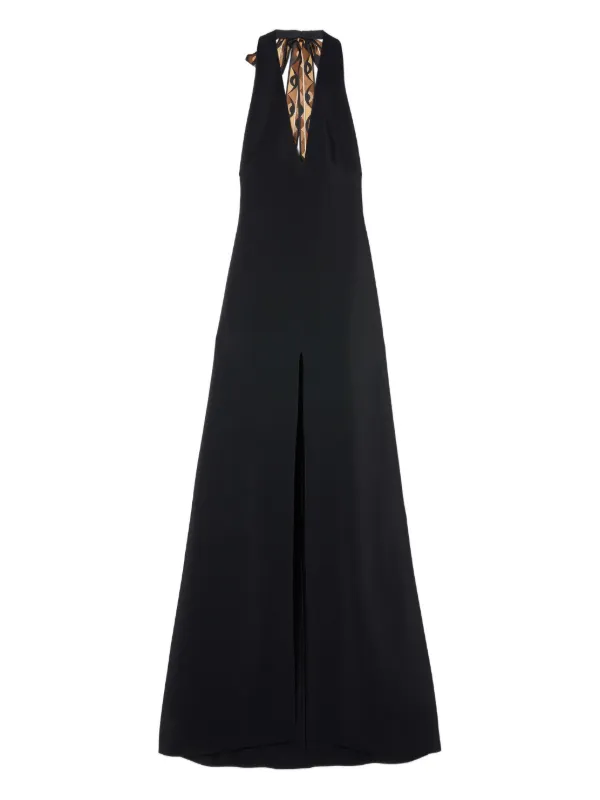 pucci black dress Black Polka Dot Scarf Maxi Dress