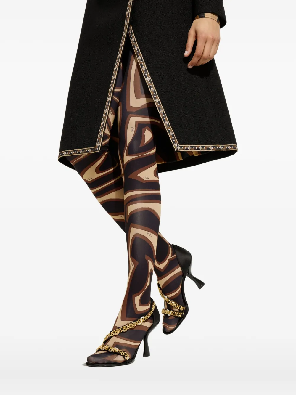 PUCCI Emilio sandalen met ketting hak Zwart