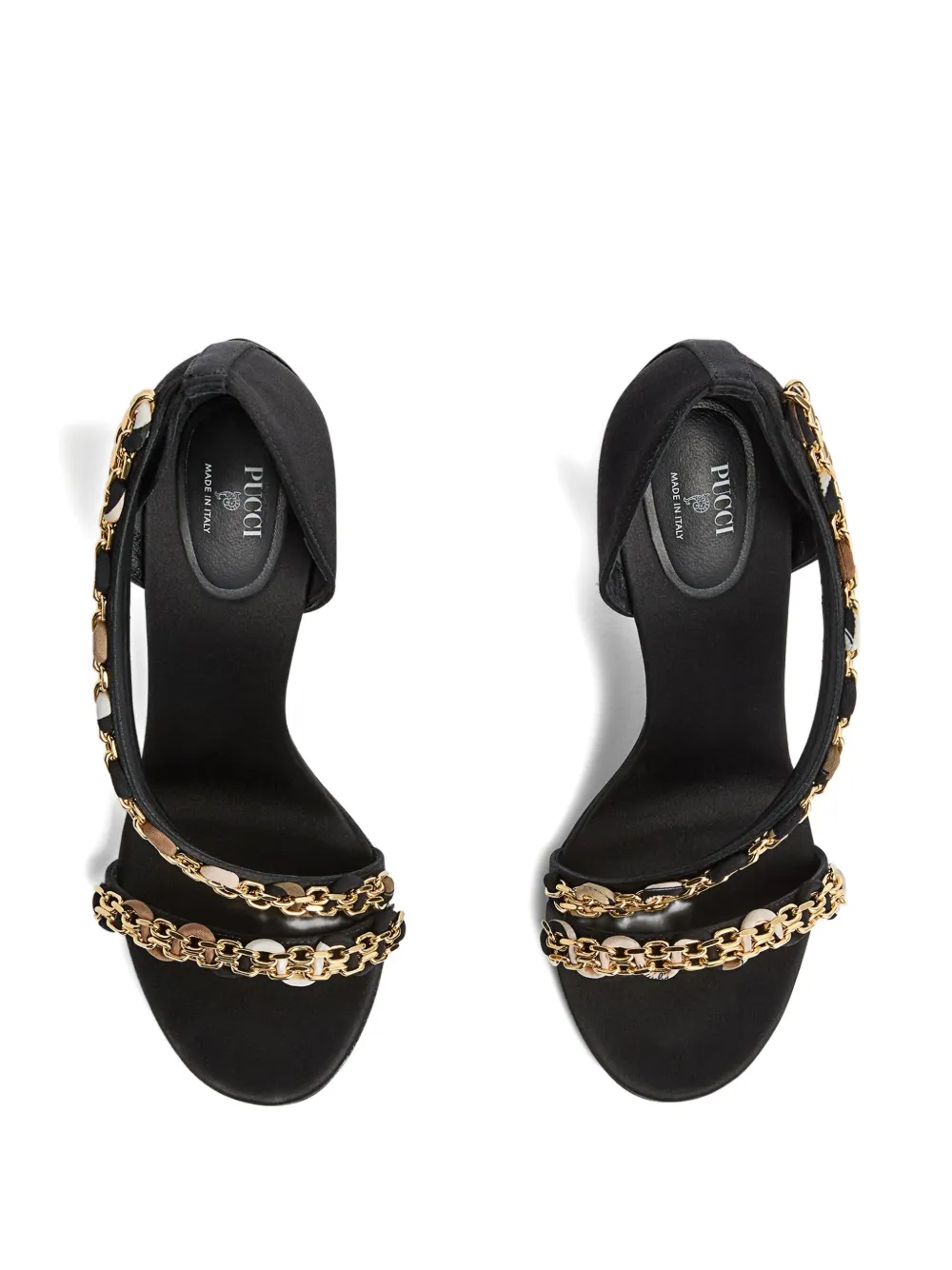 PUCCI Emilio sandalen met ketting hak Zwart