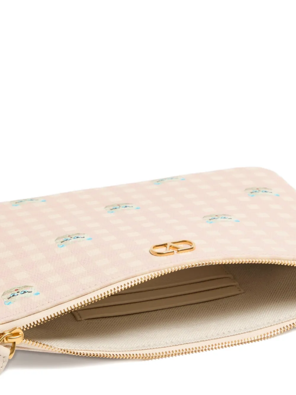 Valentino Le Chat De La Maison Print Clutch Bag In Pink
