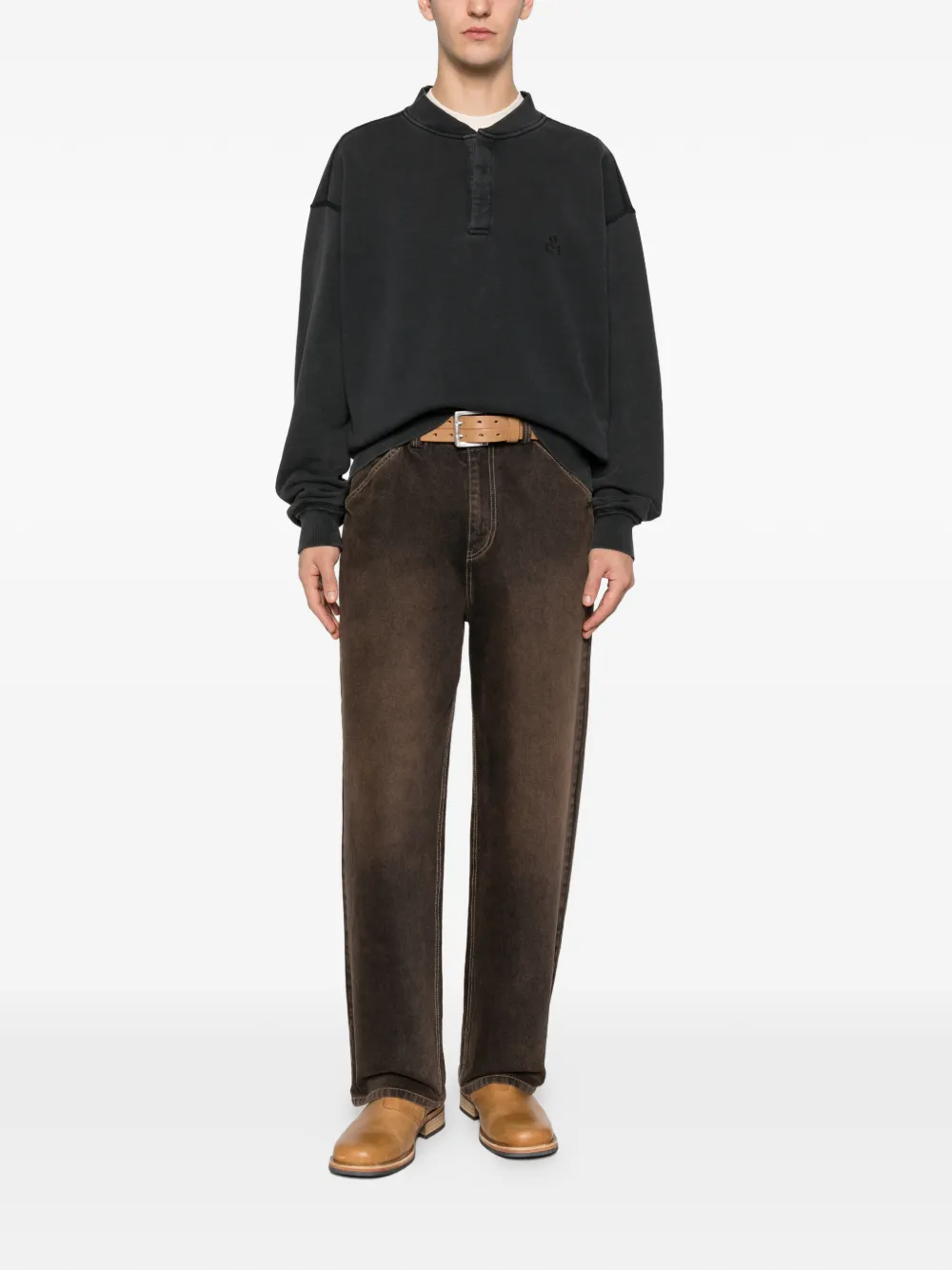  Valentino Garavani Eyewear Button Embroidered-logo Sweatshirt - Black 