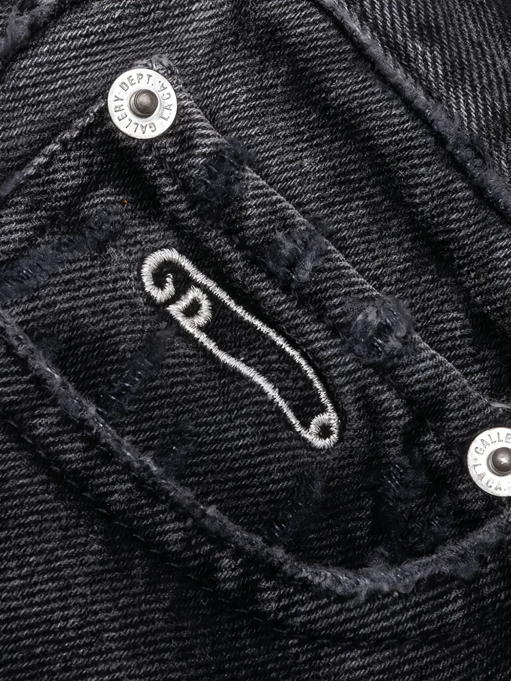 Gallery Dept. G Time La Flare Appliqué Wide-leg Jeans In Black