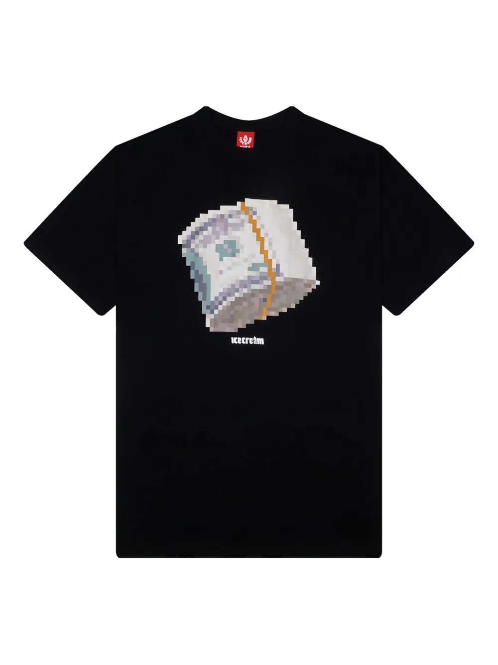 ICECREAM camiseta con estampado gráfico pixelado | negro | Image 1