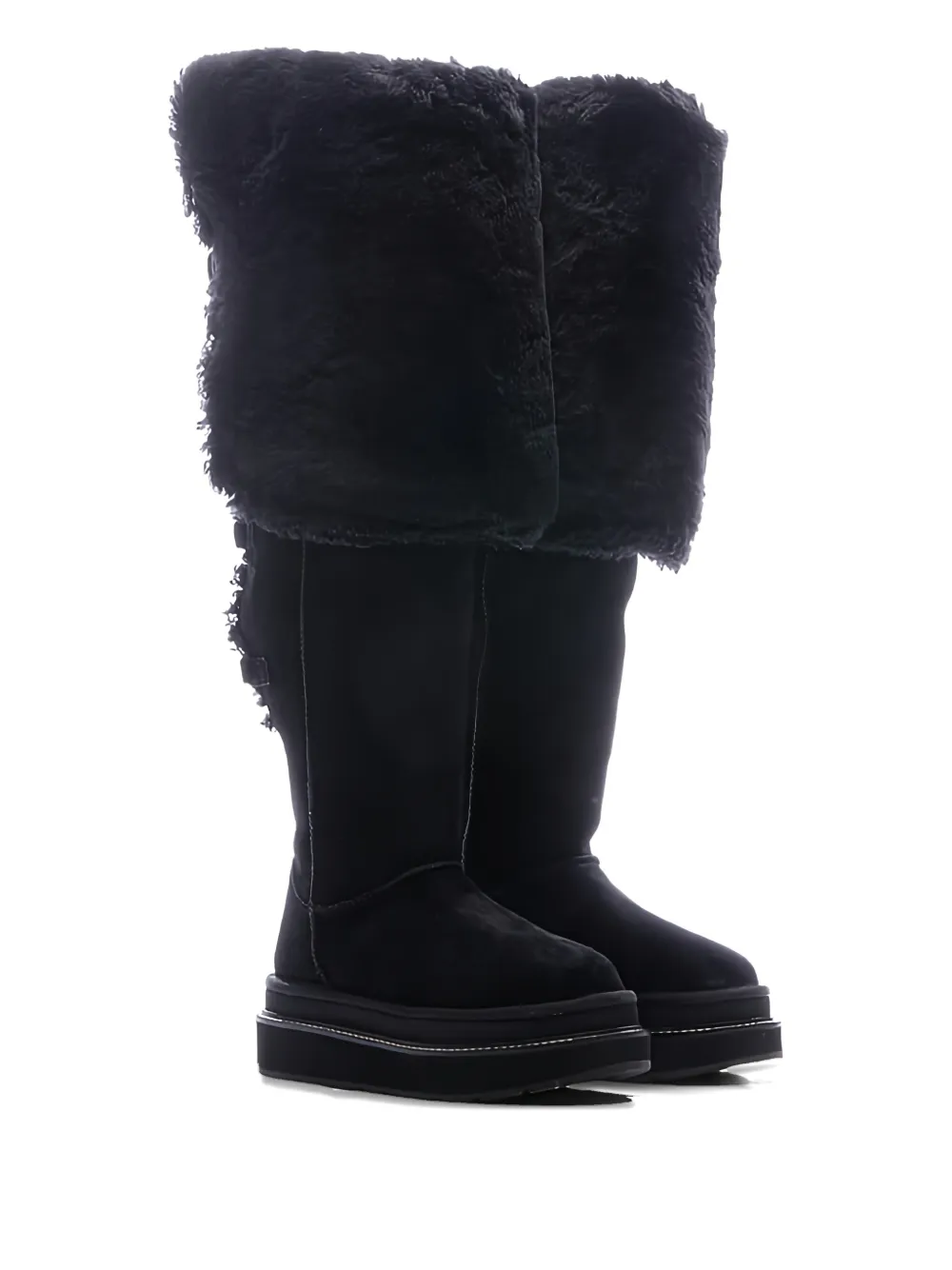 Ugg X Sacai Buckle-detail Thigh-high Boot In Black