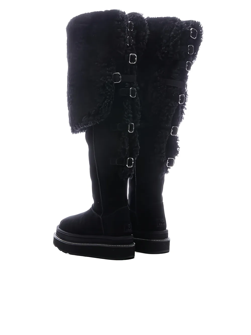 Ugg X Sacai Buckle-detail Thigh-high Boot In Black