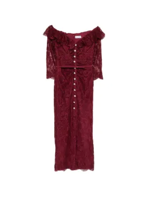 Fine Cord Lace Midi Dress