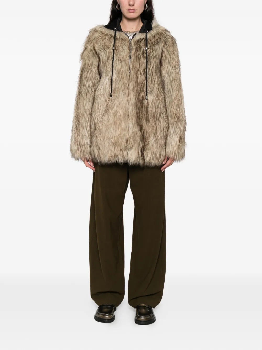 Open YY hooded reversible faux-fur jacket | Faux Fur & Shearling Jackets | Image 2
