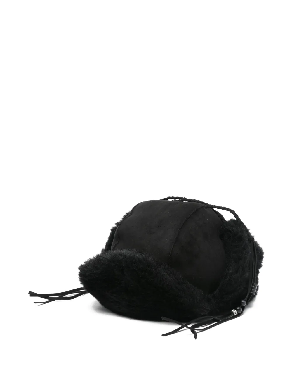 Open YY gorro estilo cazador con orejeras de pelo artificial | negro | Image 1