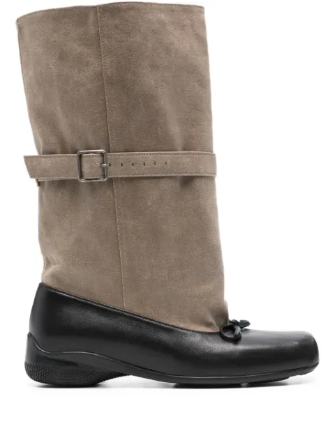 Open YY buckled ballet slouchy boots