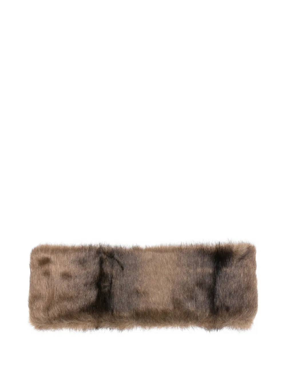 Open YY faux-fur elastic headband | Brown | Image 1