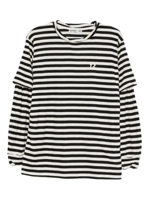 Open YY layered striped T-Shirt