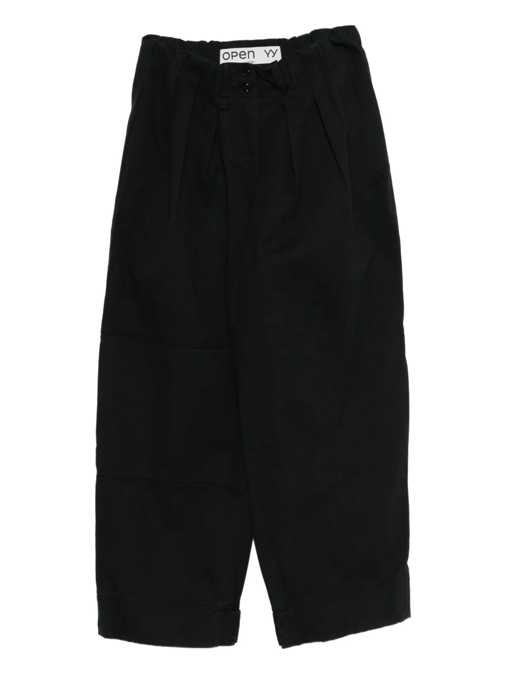 Open YY Full Gather pleated trousers | Black | Image 1