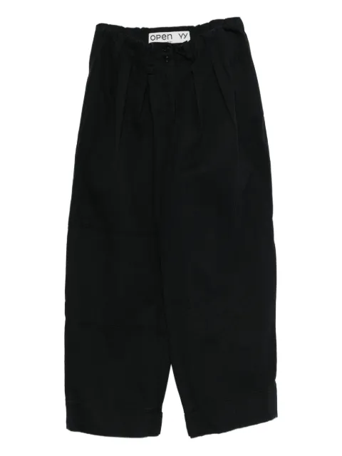 Open YY Full Gather pleated trousers