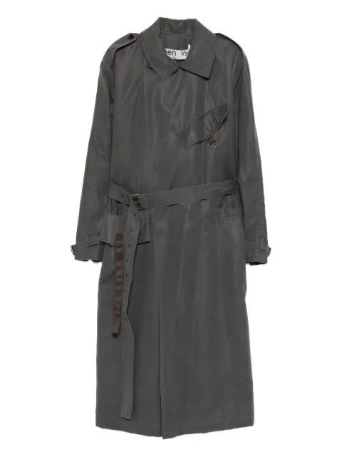 Open YY Motorcycle Maxi belted trench coat