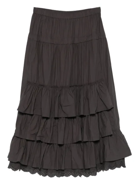 Open YY تنورة ماكسي بطبقات وخصر مطوي