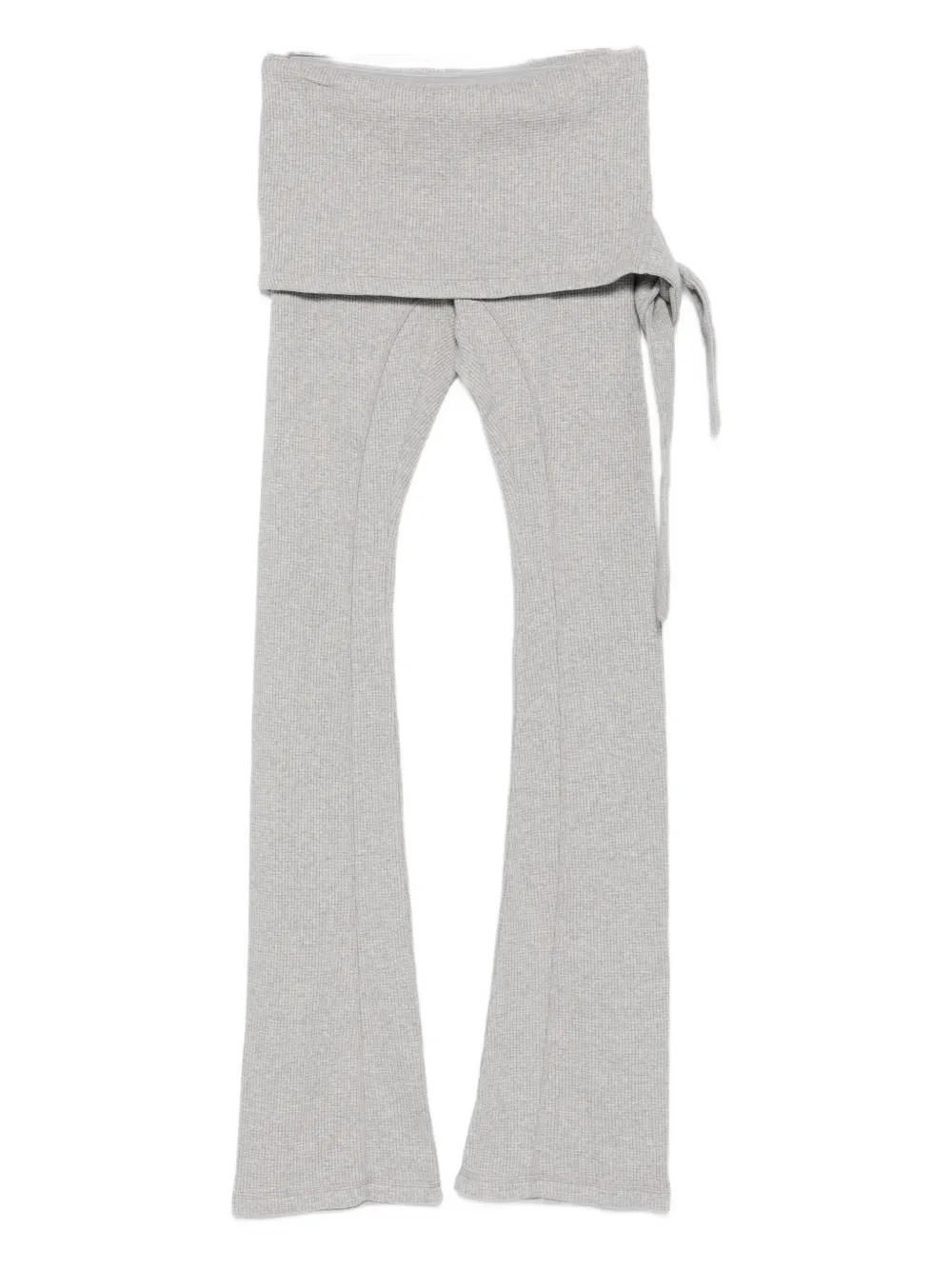 Open YY waffle layered trousers - Grigio
