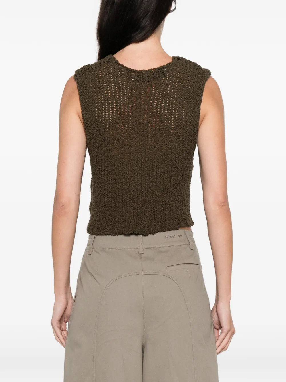 Open Yy V-neck Knit Vest In Animal Print