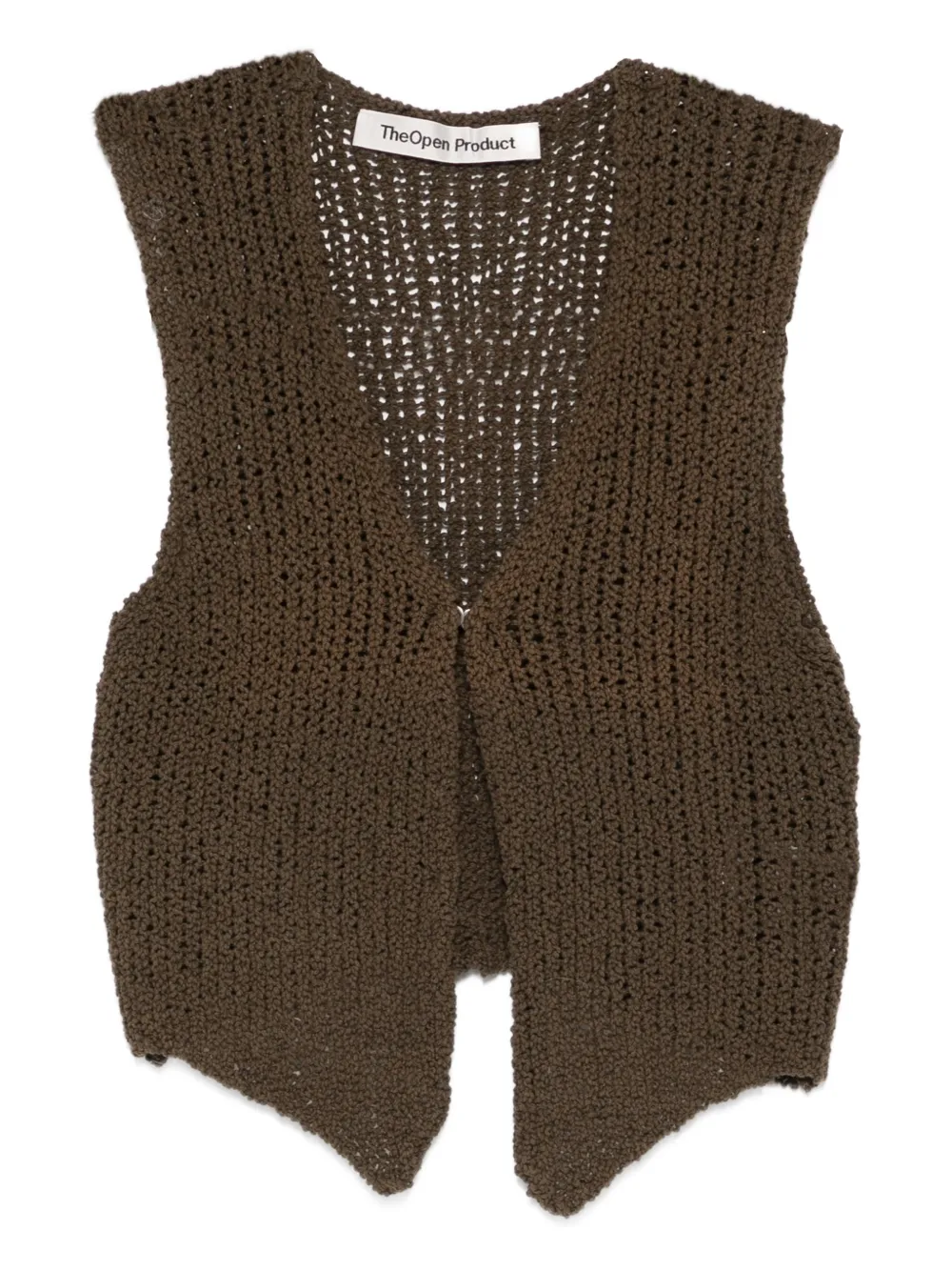 Open Yy V-neck Knit Vest In Animal Print