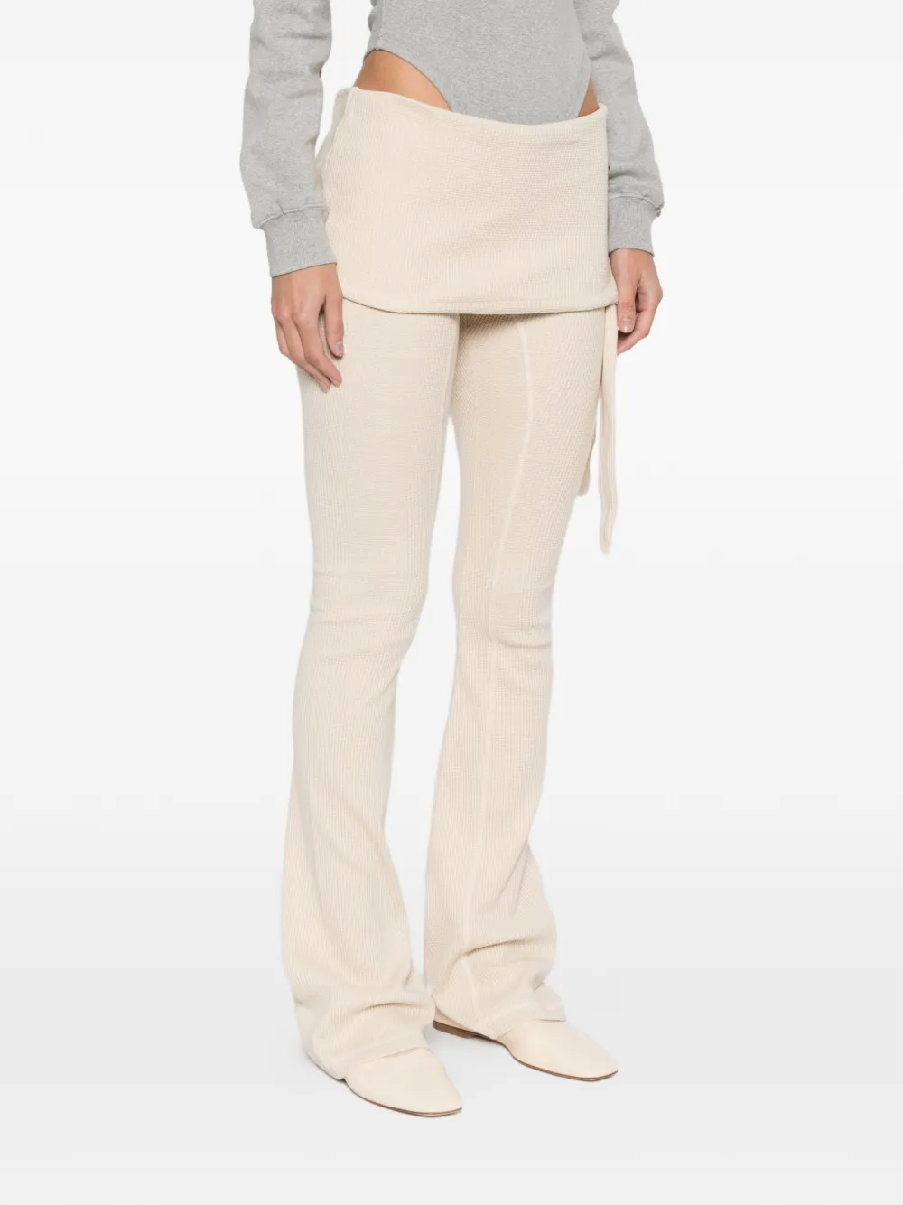  Open Yy Waffle Tie Trousers - Neutrals 