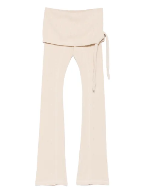 Open YY waffle tie trousers