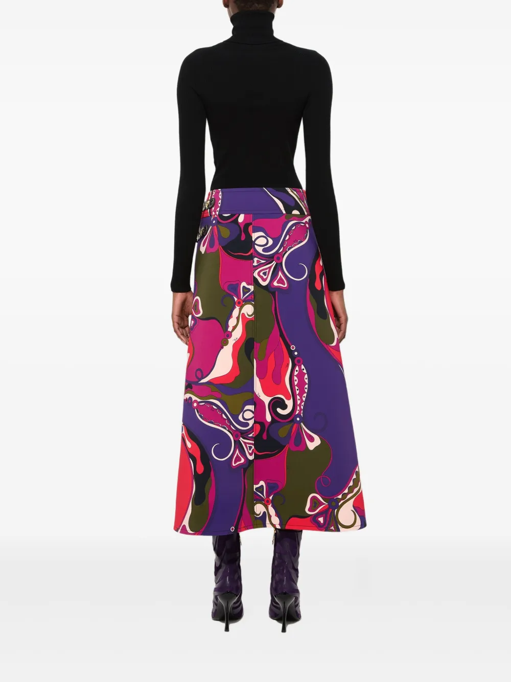 PUCCI Orchidee print buckle midi skirt | A-Line Skirts | Image 2