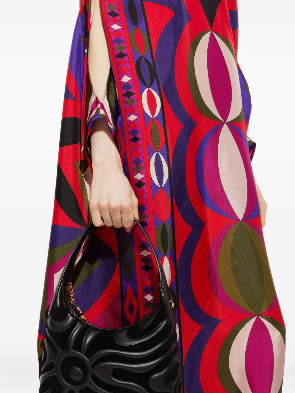 Pucci Marmo Pattern Hobo Bag In Black