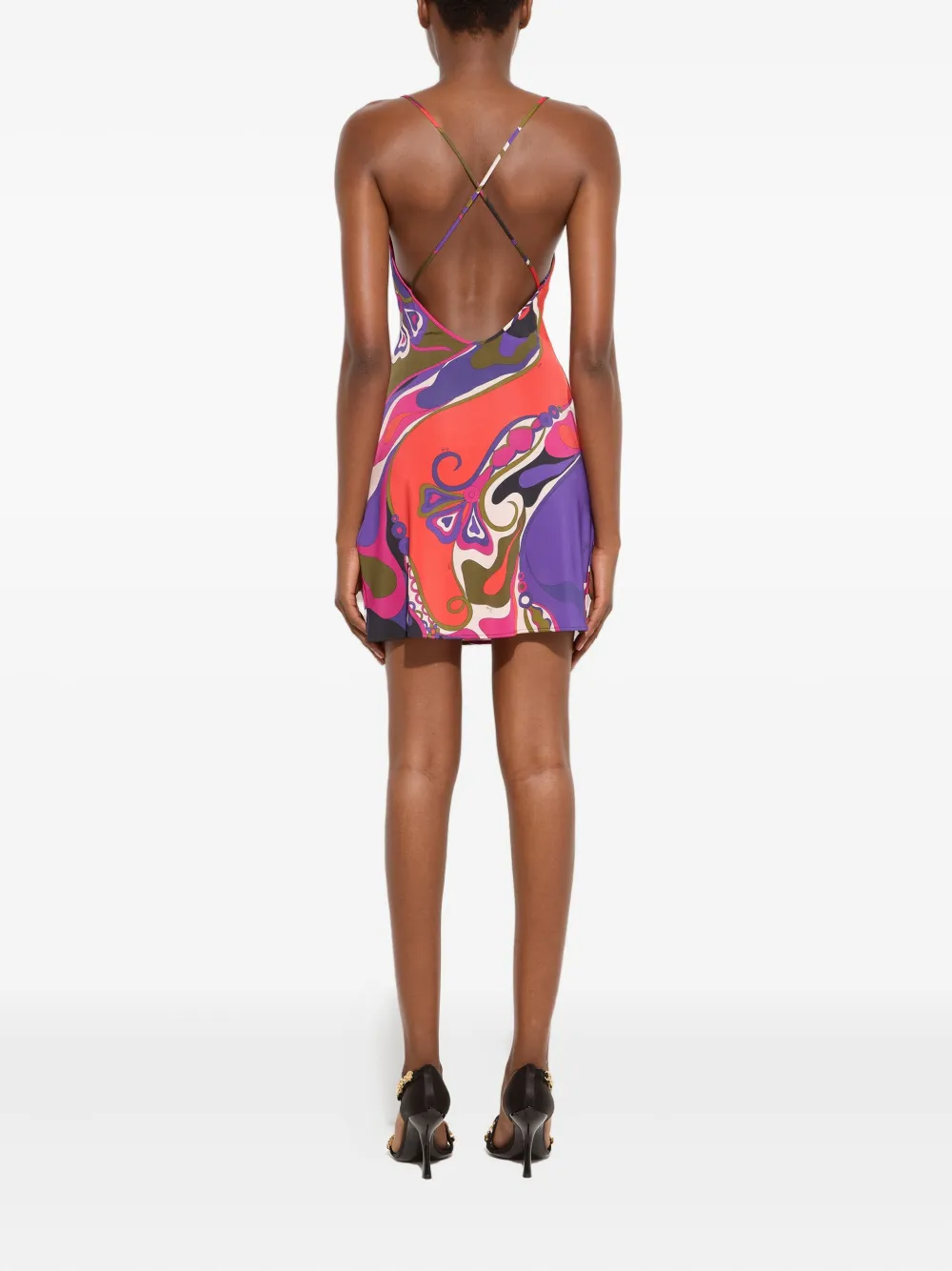 Pucci Orchidee Print Short Jersey Dress In Multi