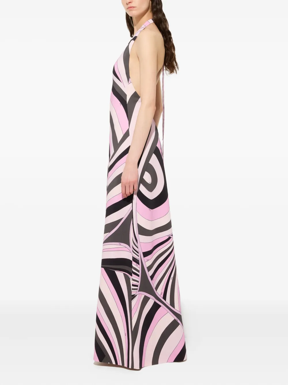 PUCCI Maxi-jurk met V-hals en print Roze