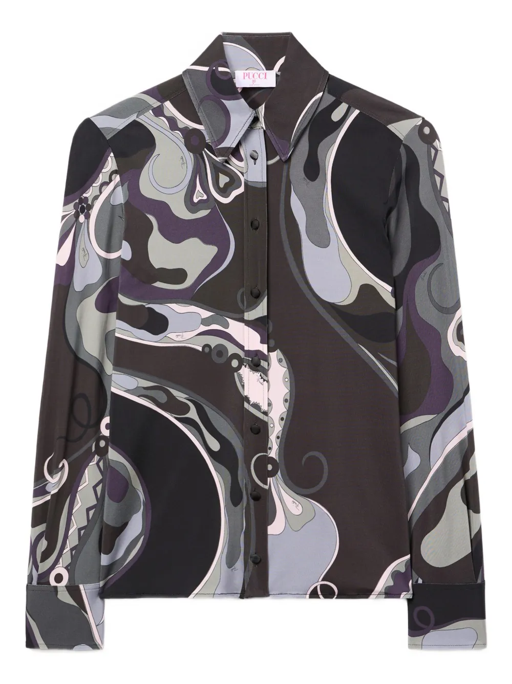 PUCCI camisa satinada con orquídeas estampadas | negro | Image 1