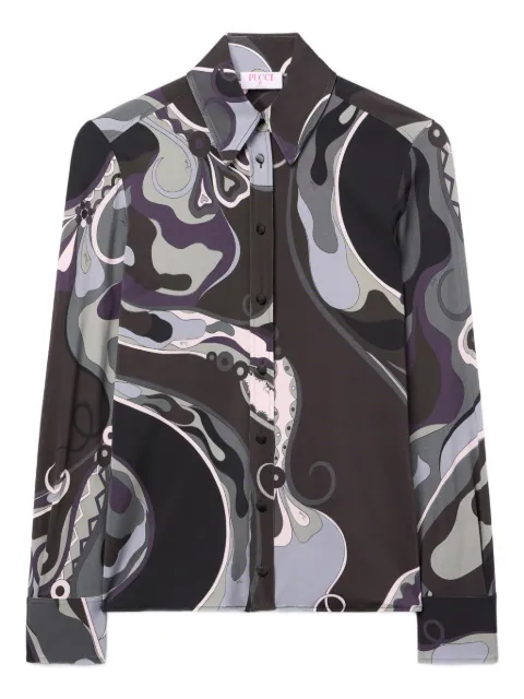 PUCCI orchidee print satin shirt