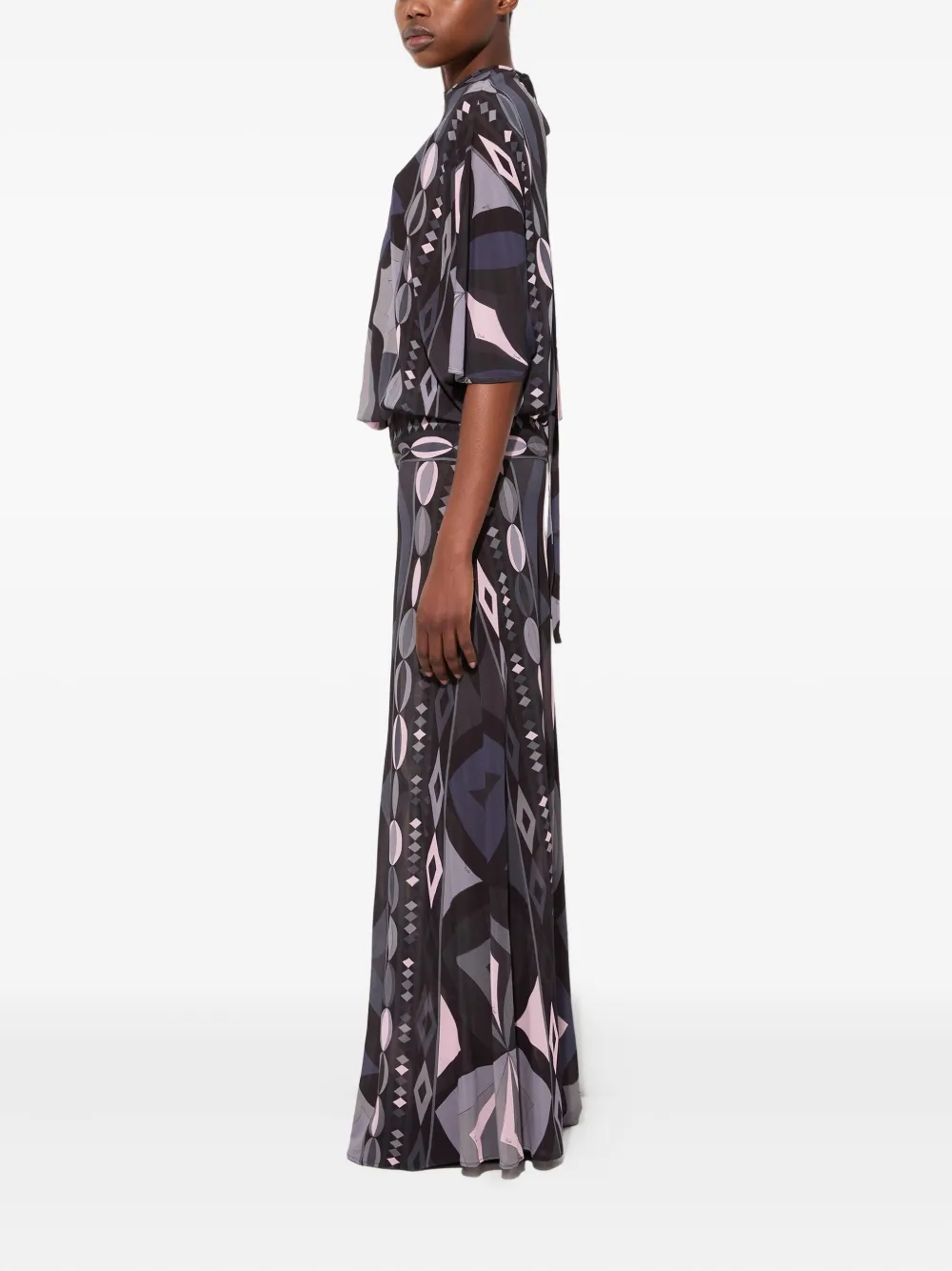 Pucci Collane Print Long Dress In Multi