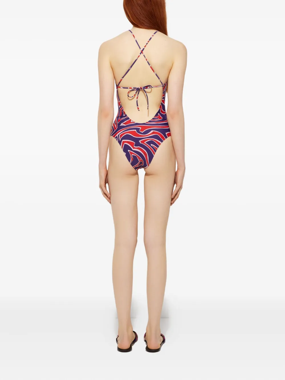 Pucci Labirinto Print Swimsuit In Purple