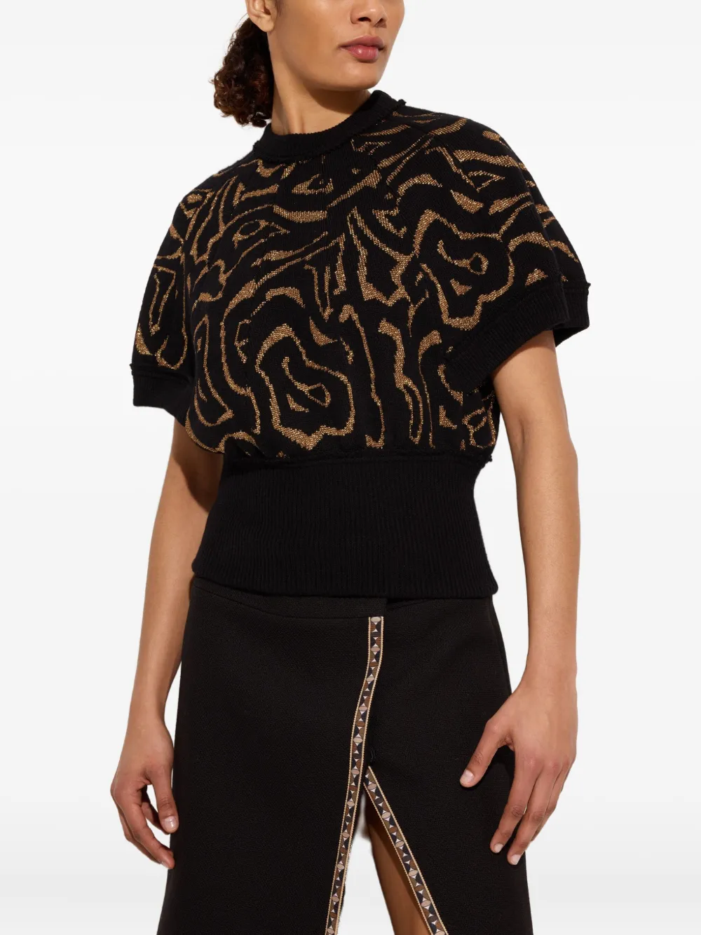 PUCCI Labirinto top met jacquard Zwart
