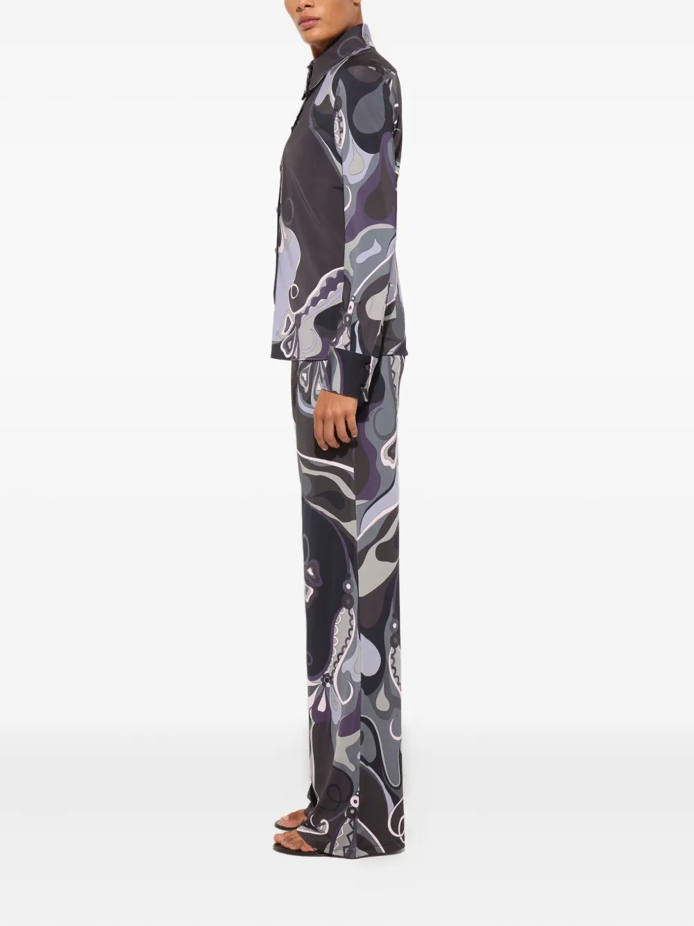 Pucci Sheer Tights With Abstract Print In Multi