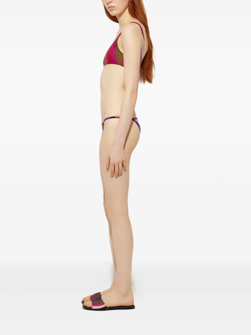 Pucci Print One-shoulder Bikini Top In Multi