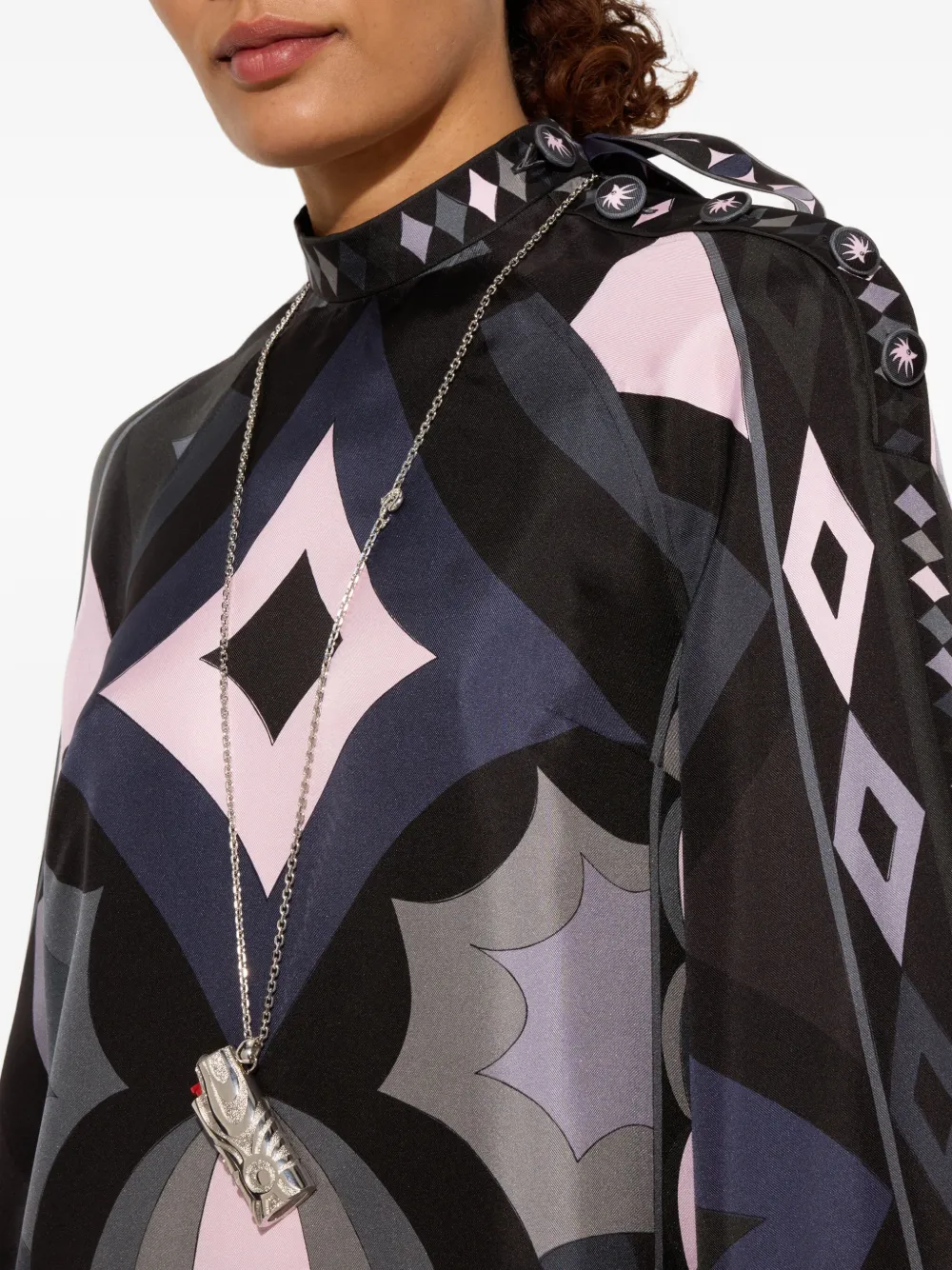 Pucci Lighter Case Mini Necklace In Metallic