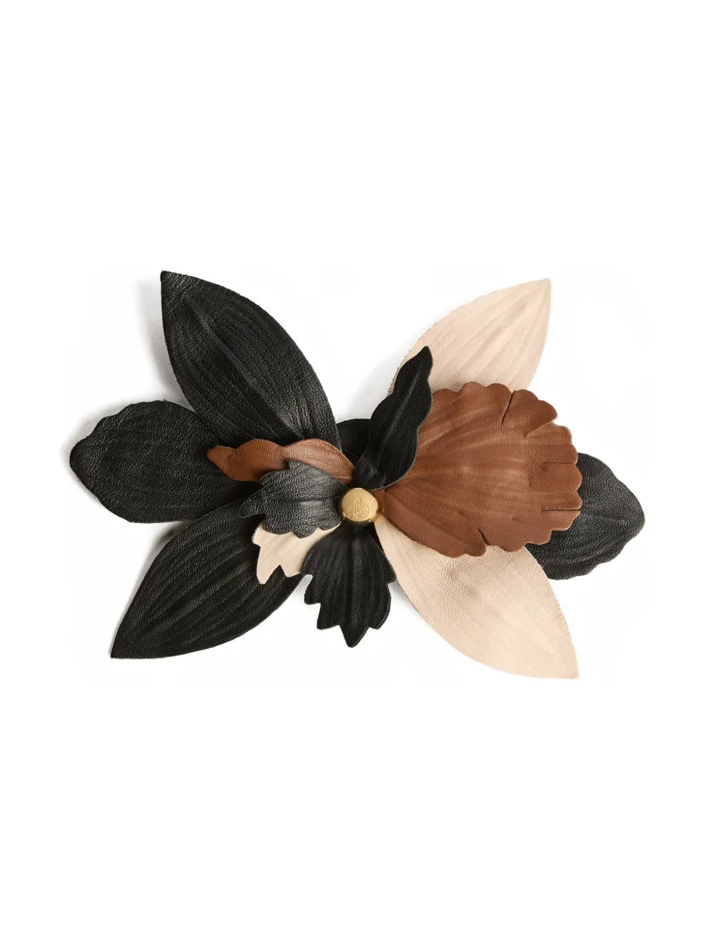 Pucci Leather Flower Brooch In Multi