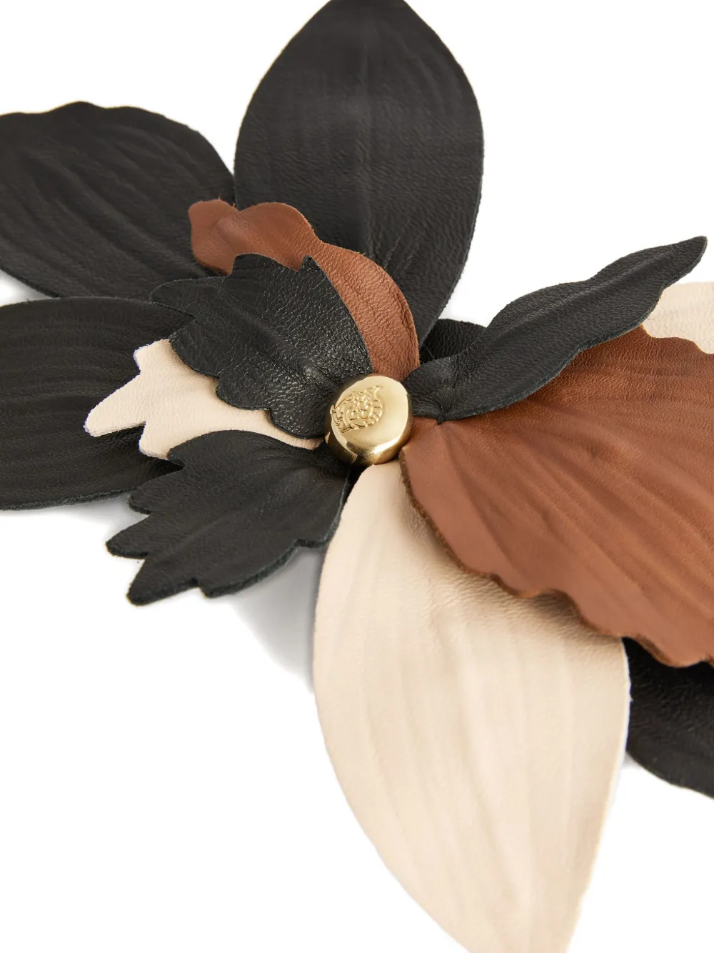 Pucci Leather Flower Brooch In Multi
