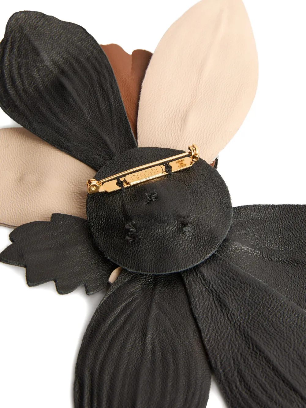 Pucci Leather Flower Brooch In Multi
