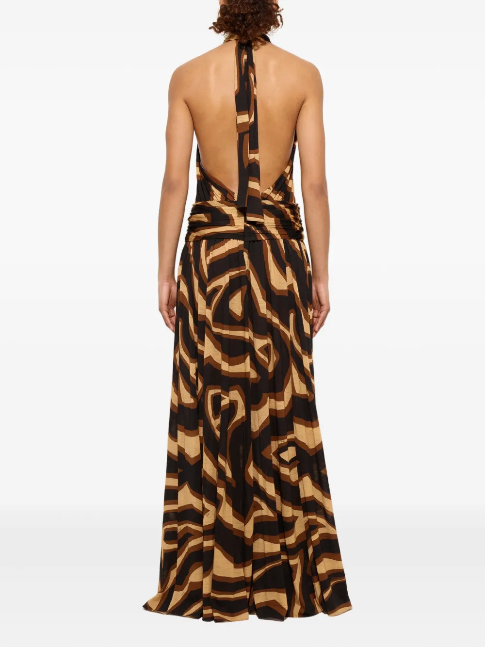 Pucci Labirinto Print Sleeveless Dress In Brown