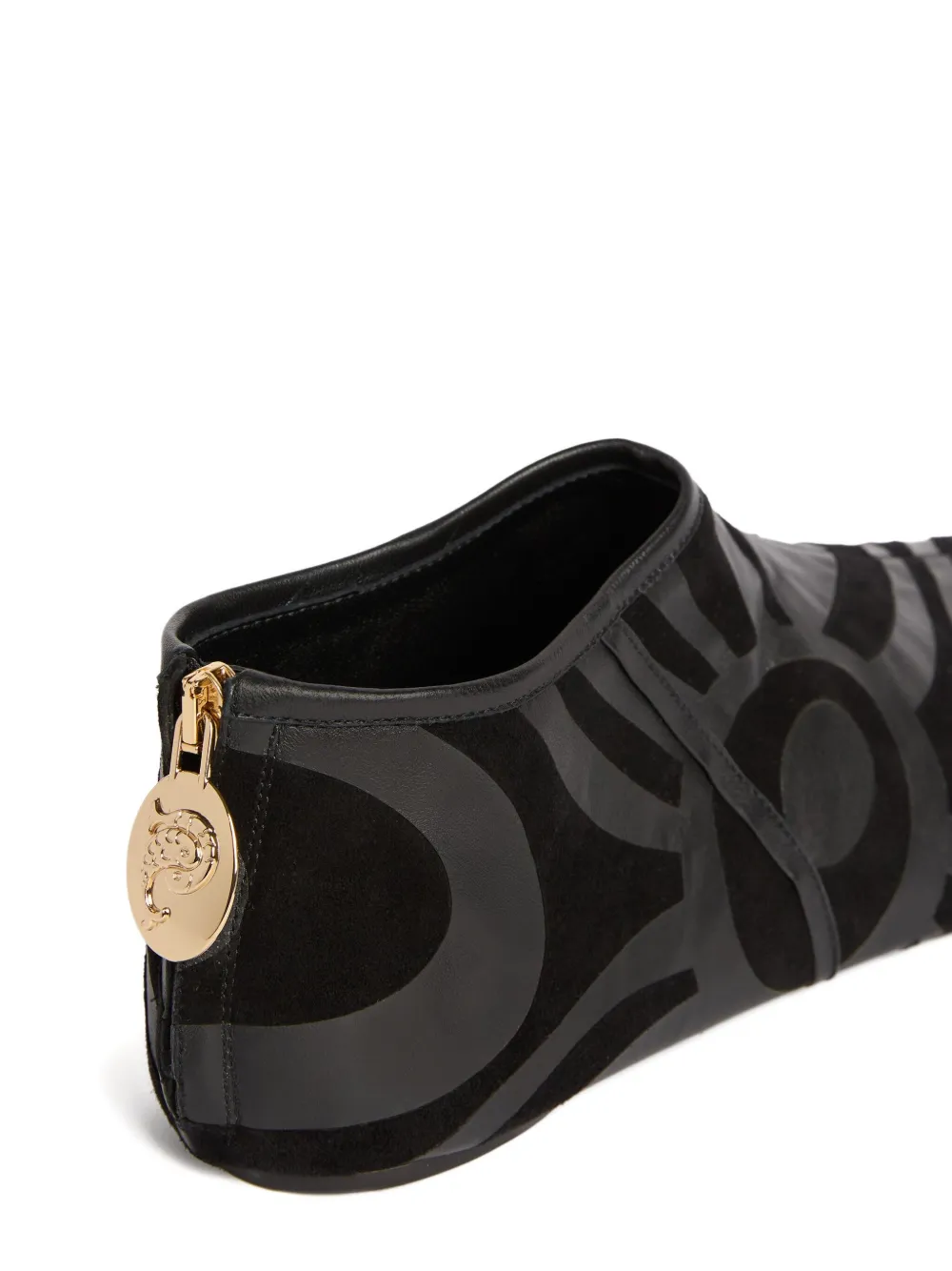 Pucci Print Zip Flat Shoes In Black