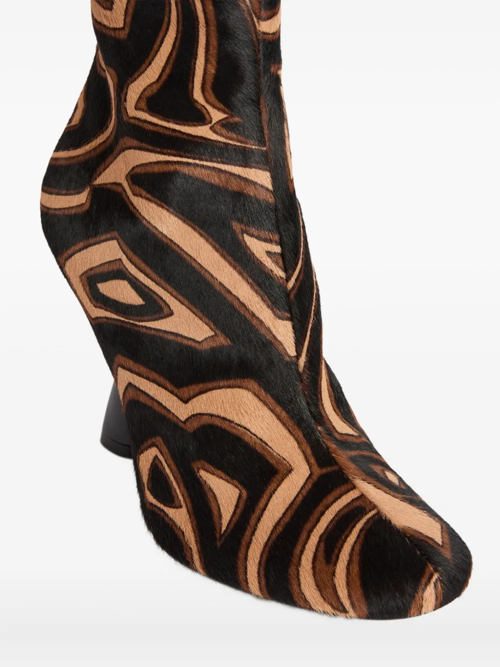 Pucci Marmo Pattern Heeled Boots In Animal Print