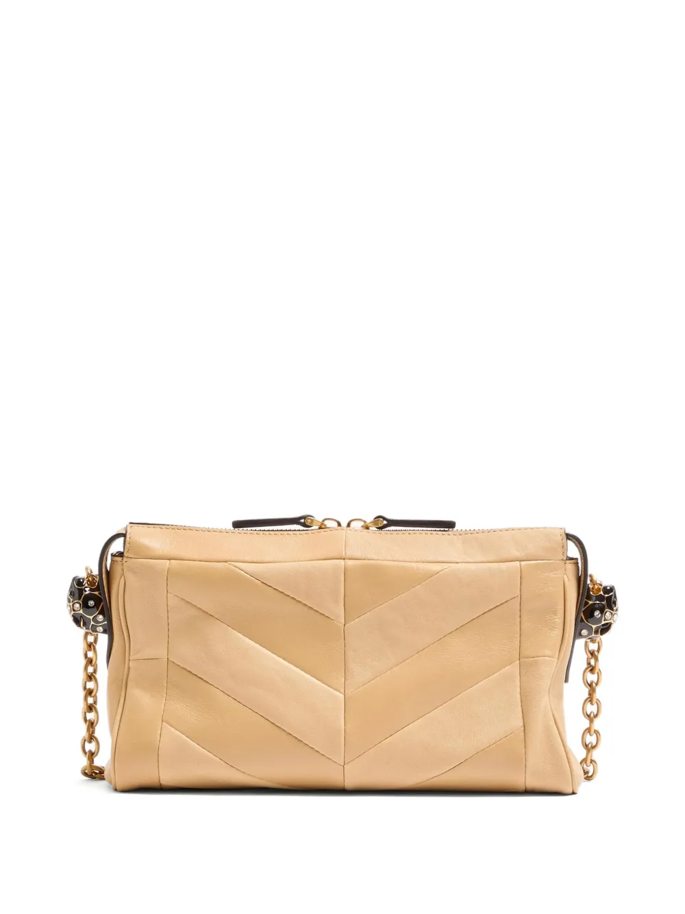Valentino Garavani Panthea Small Shoulder Bag In Nappa Leather With A Chevron Pattern In Neutral