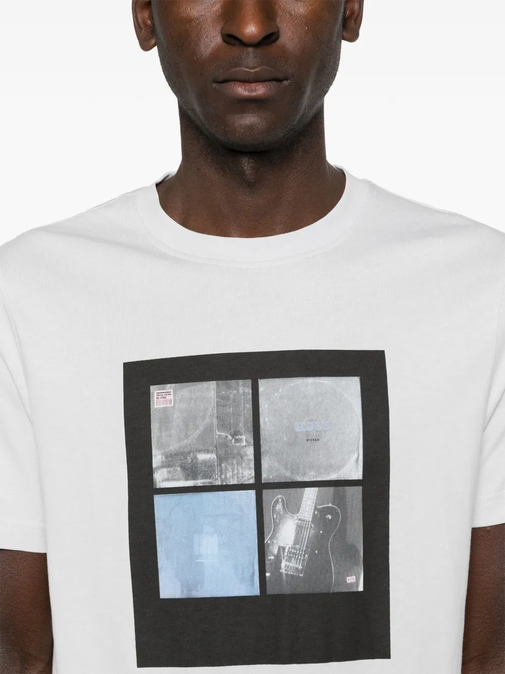 BOSS T-shirt met grafische print Grijs