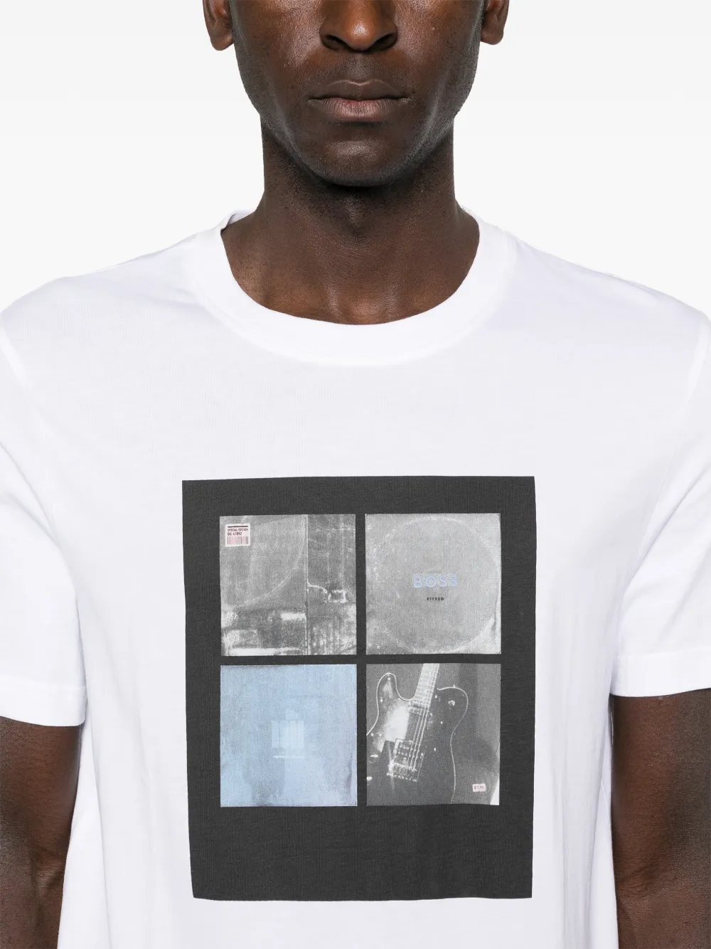 BOSS T-shirt met grafische print Wit